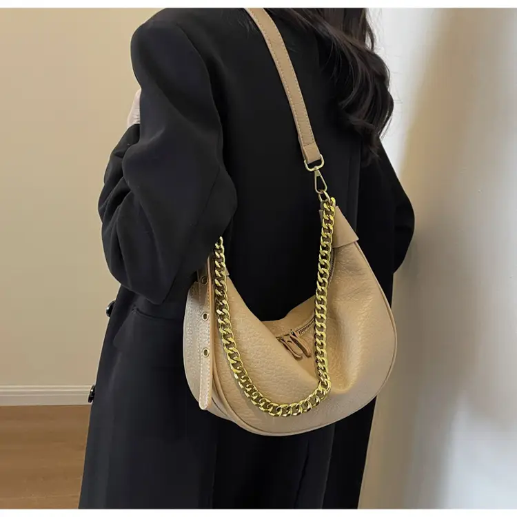 Women Chain Crossbody Bag Beige Large Capacity — feature 14