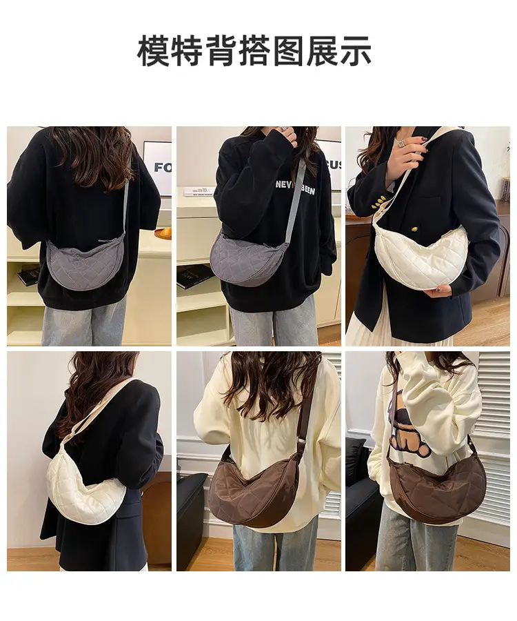 Women Quilted Crossbody Bag Large Capacity Niche Versatile — feature 8