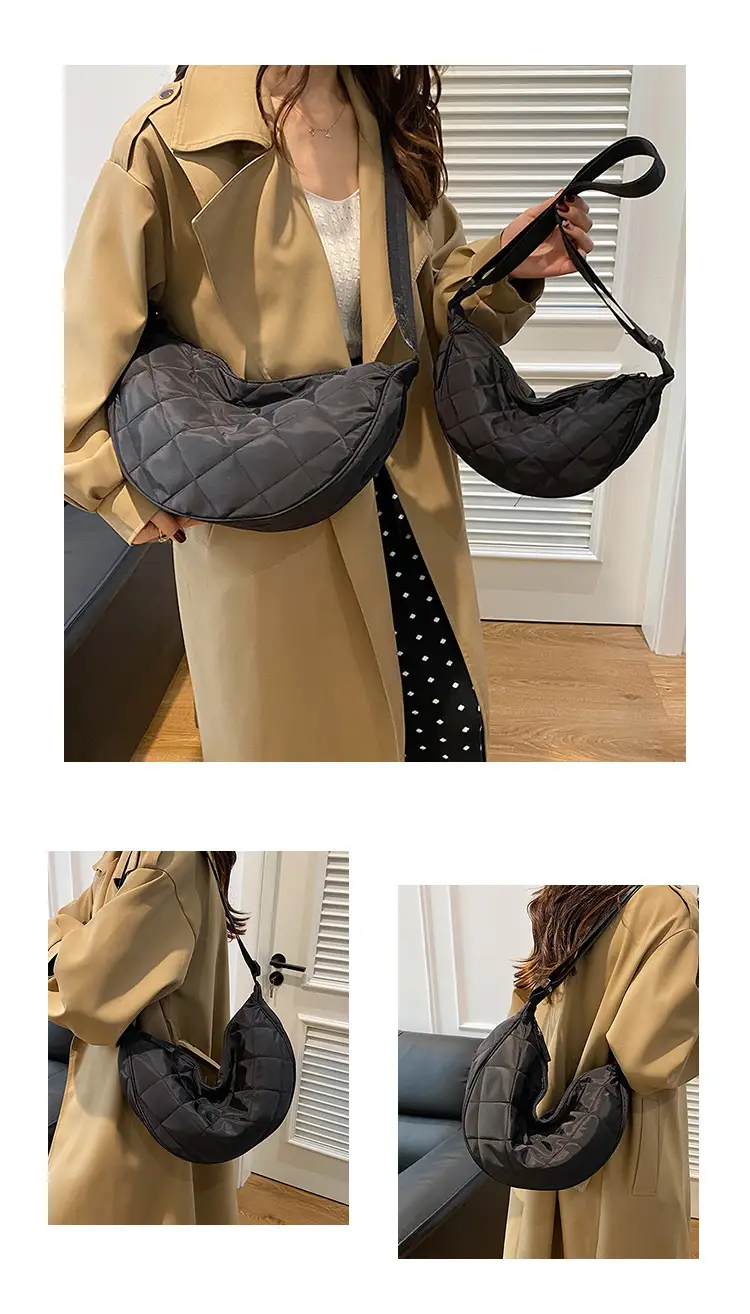 Women Quilted Crossbody Bag Large Capacity Niche Versatile — feature 9