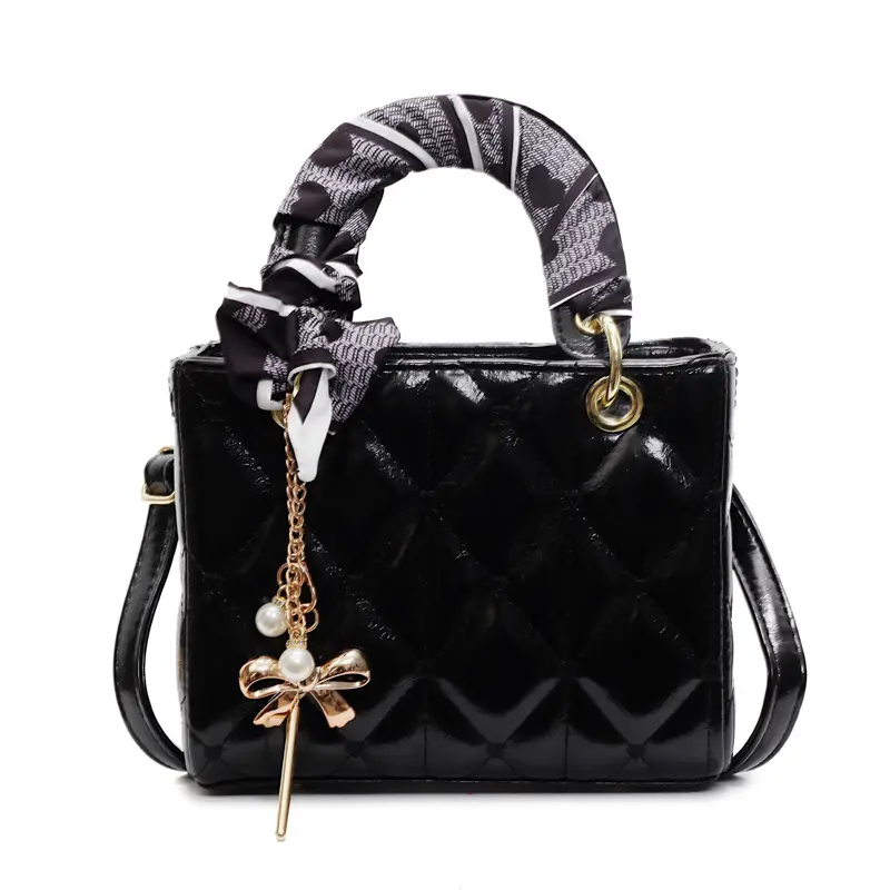 White Quilted Princess Diana Shoulder Bag with Chain - Image 2