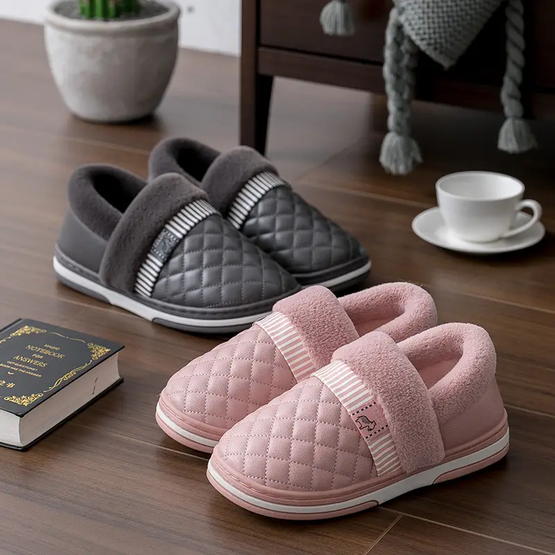 Clearance Waterproof Cotton Slippers for Women, Autumn and Winter Indoor Non-Slip Plush Warm Thick-Soled Fuzzy Cotton Shoes for Elderly - Image 5