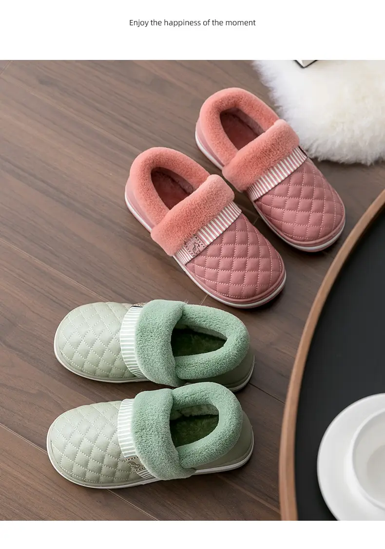 Clearance Waterproof Cotton Slippers for Women, Autumn and Winter Indoor Non-Slip Plush Warm Thick-Soled Fuzzy Cotton Shoes for Elderly — feature 11