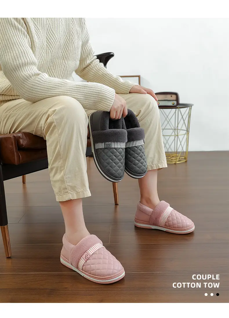 Clearance Waterproof Cotton Slippers for Women, Autumn and Winter Indoor Non-Slip Plush Warm Thick-Soled Fuzzy Cotton Shoes for Elderly — feature 3