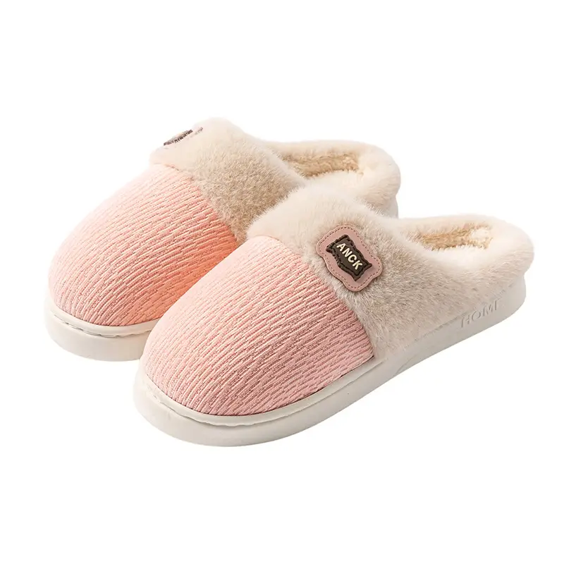 Cotton Slippers for Women in Autumn and Winter, Indoor and Home, Thick-Soled Fleece-Lined to Heattech, Couple Outer Wear, Postpartum Woolen Slippers for Men - Image 10