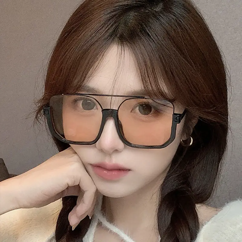 Double Beam Metal Sunglasses Women Korean Style Anti UV - Image 13