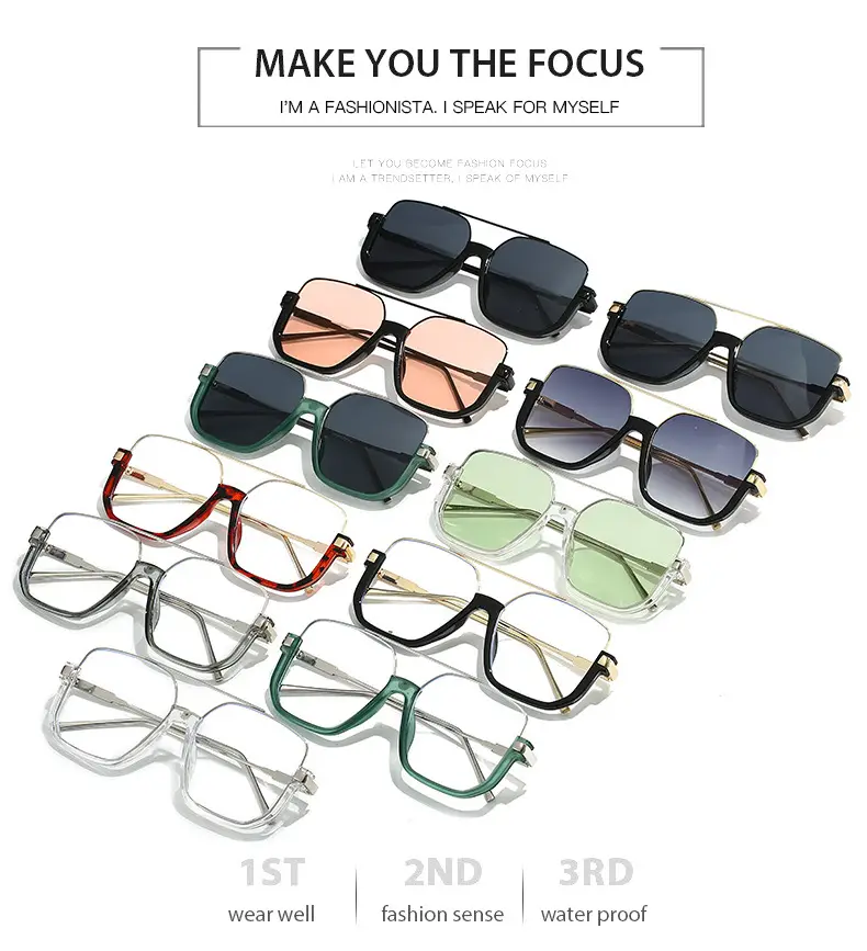 Double Beam Metal Sunglasses Women Korean Style Anti UV — feature 16