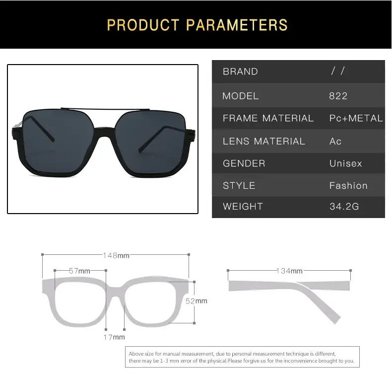 Double Beam Metal Sunglasses Women Korean Style Anti UV — feature 18