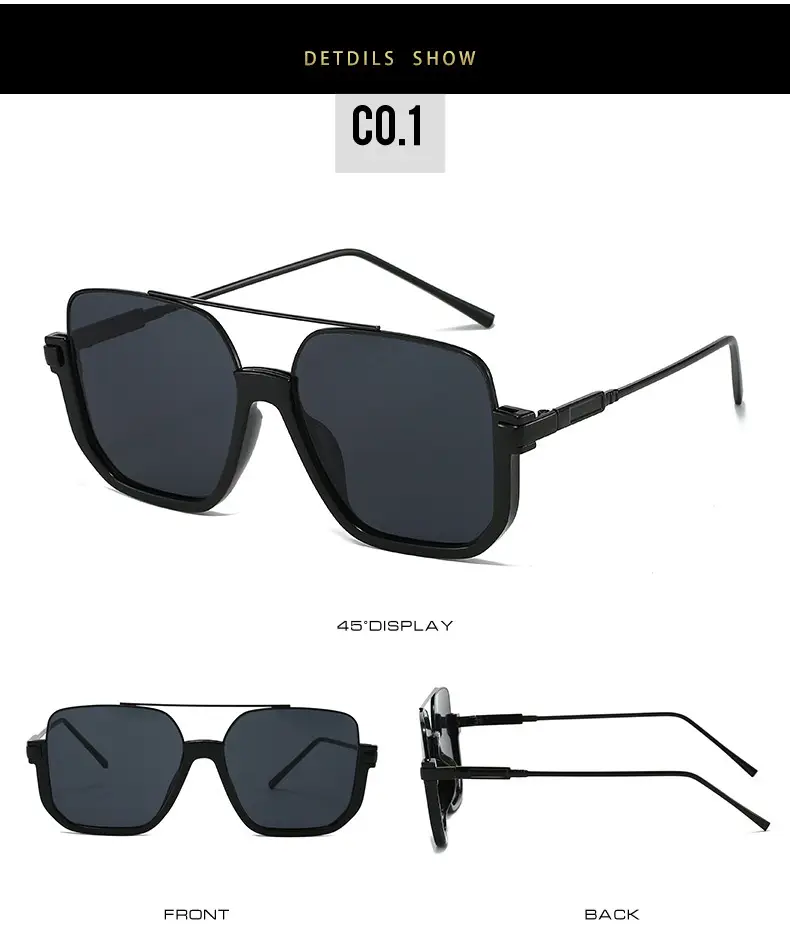 Double Beam Metal Sunglasses Women Korean Style Anti UV — feature 20