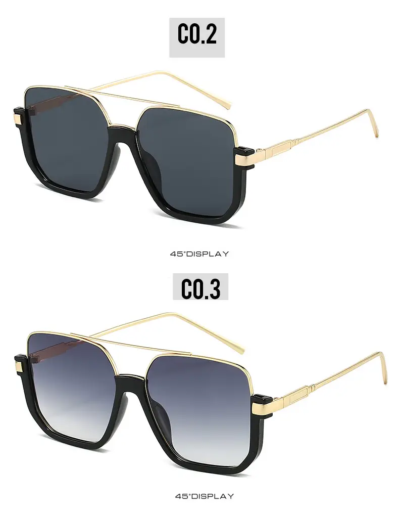 Double Beam Metal Sunglasses Women Korean Style Anti UV — feature 21