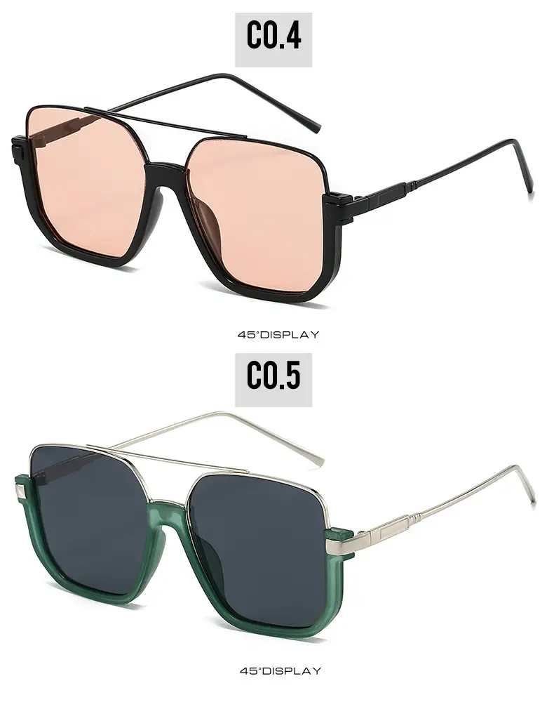 Double Beam Metal Sunglasses Women Korean Style Anti UV — feature 22