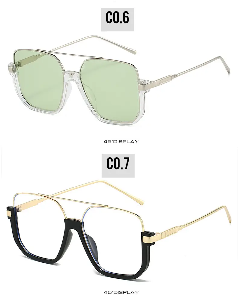 Double Beam Metal Sunglasses Women Korean Style Anti UV — feature 23