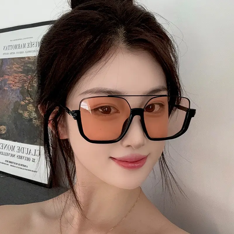 Double Beam Metal Sunglasses Women Korean Style Anti UV — feature 6