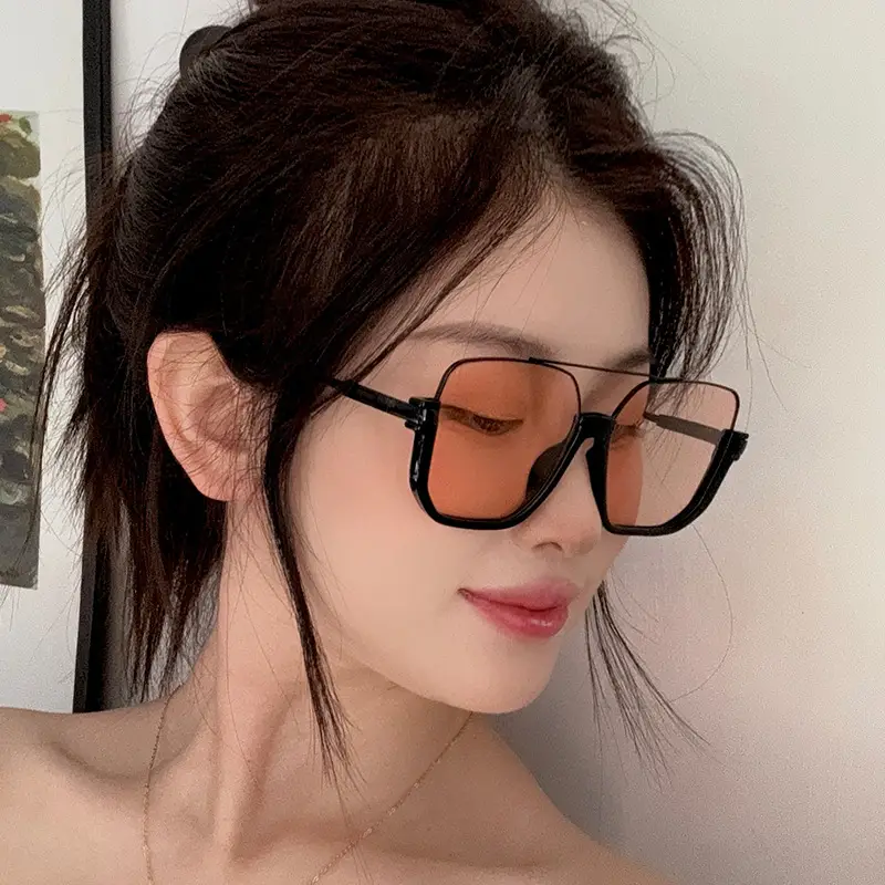Double Beam Metal Sunglasses Women Korean Style Anti UV — feature 7