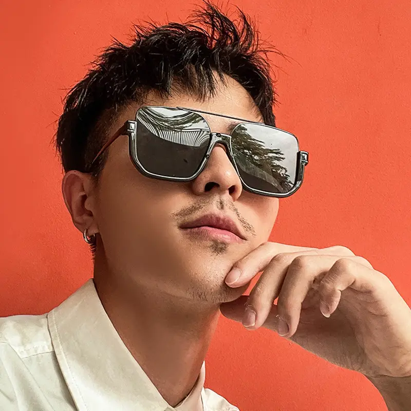 Double Beam Metal Sunglasses Women Korean Style Anti UV — feature 9