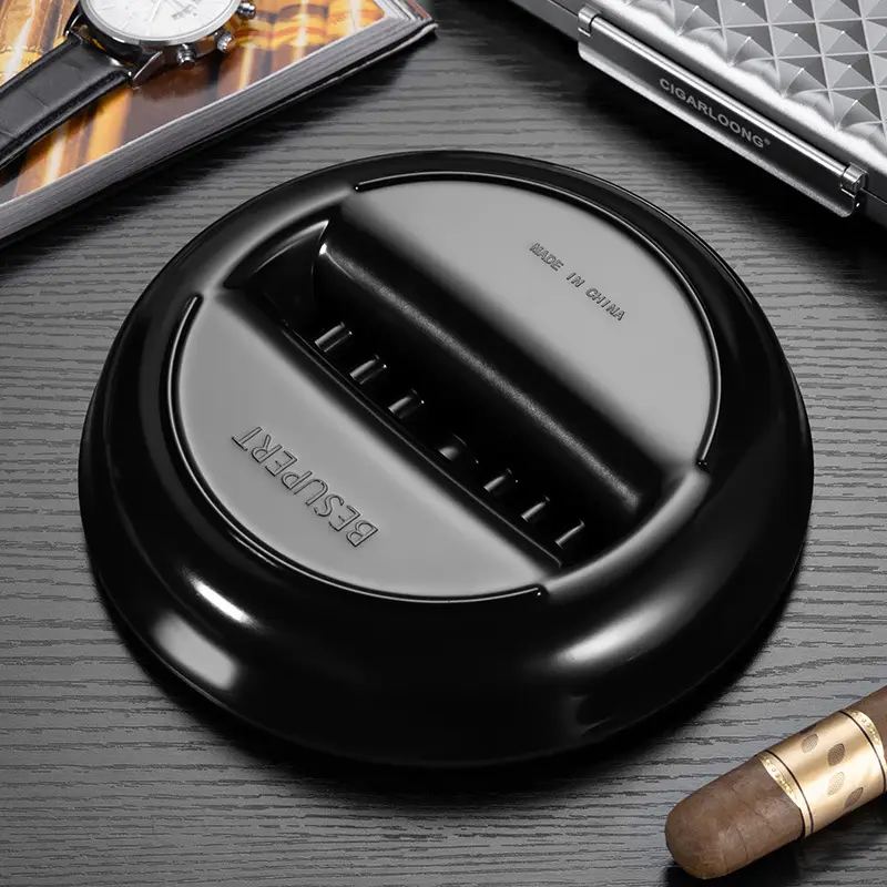 Cigar Ashtray with Multiple Compartments, Lightweight and Portable, Large Diameter for Home and Office Use - Image 8