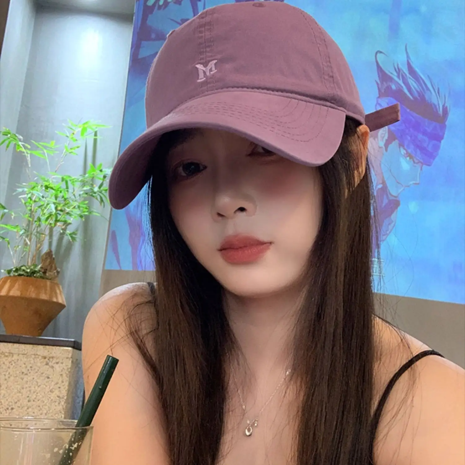 White Korean Letter Embroidered Baseball Cap for Women — feature 10