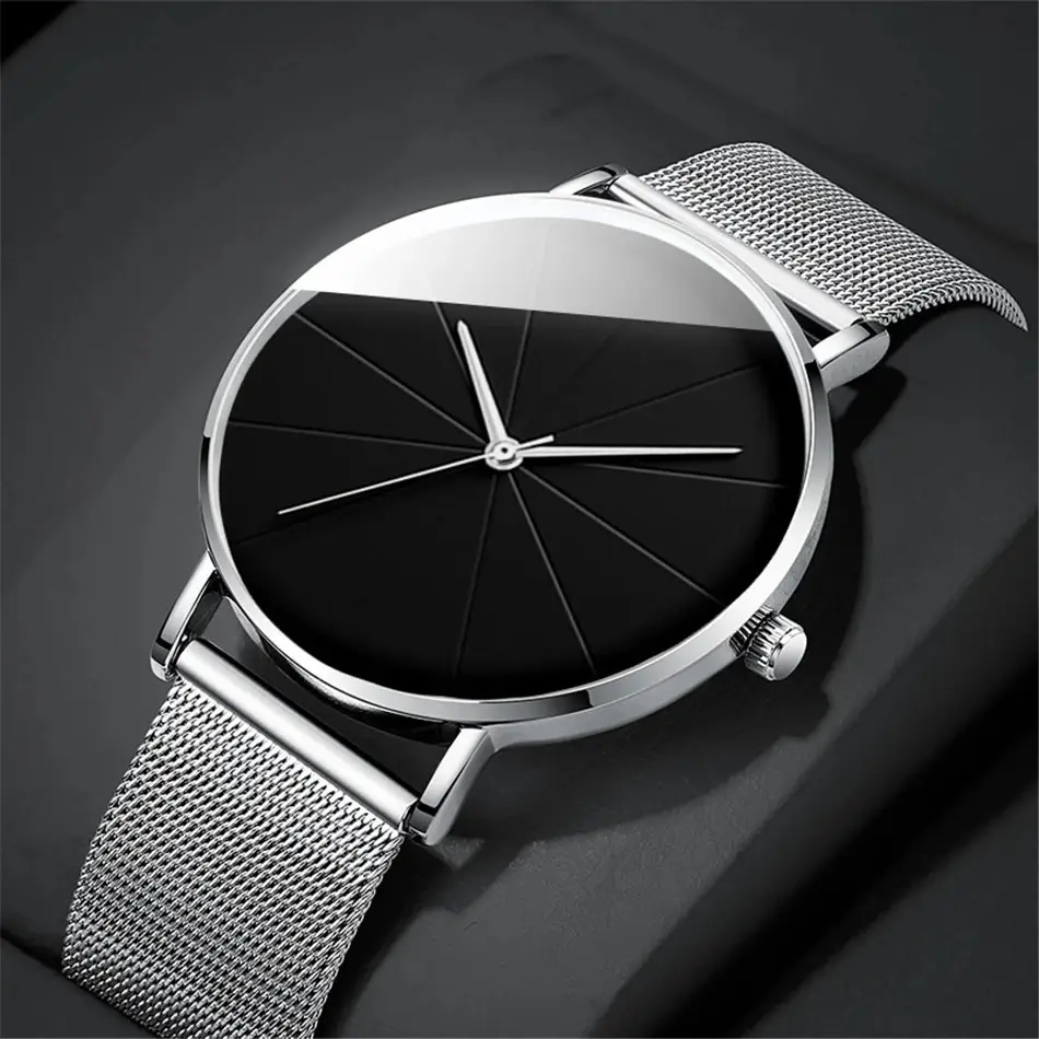 Cross-Border Hot-Selling Men's Watch Fashion Mesh Belt Watch Men's High-End Fully Automatic Glass Quartz Student Watch