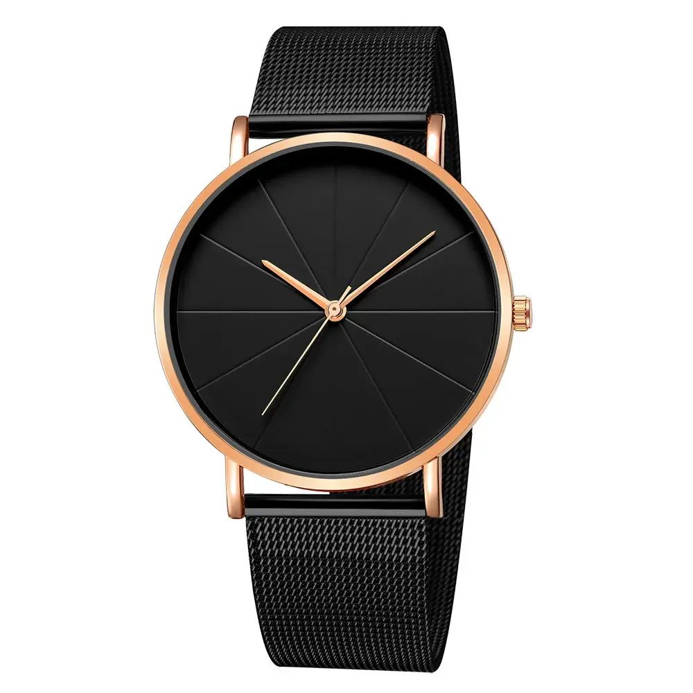 Cross-Border Hot-Selling Men's Watch Fashion Mesh Belt Watch Men's High-End Fully Automatic Glass Quartz Student Watch
