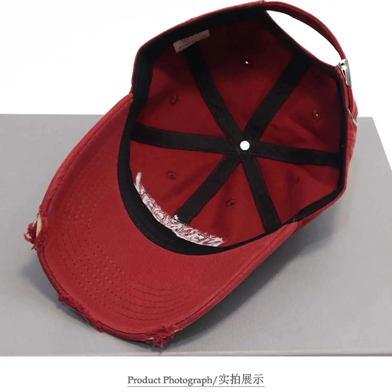 Vintage Grey Denim Baseball Cap with "NEW YORK" Embroidery — feature 11