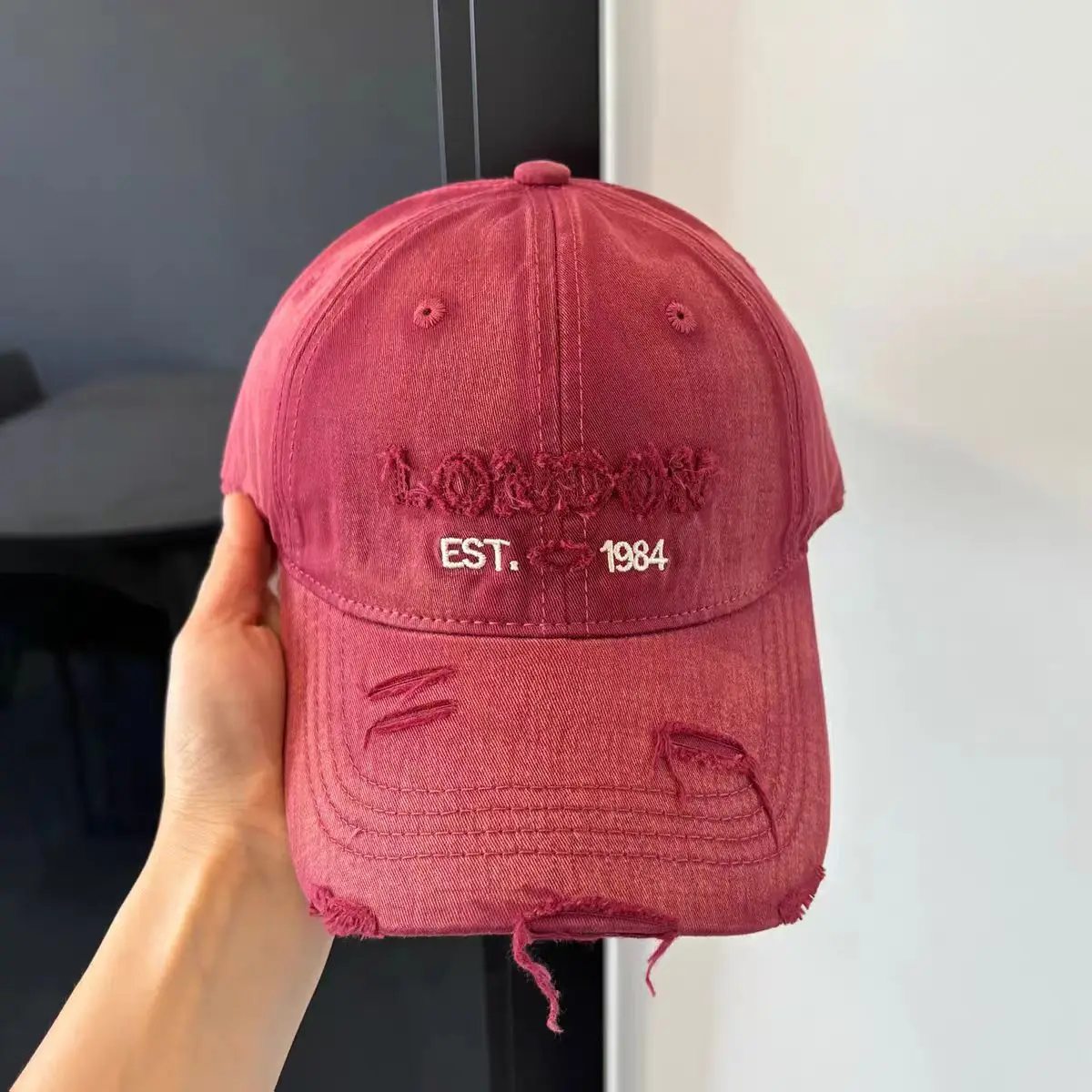 Vintage Distressed Baseball Cap for Women, 1984 Est. - Image 4