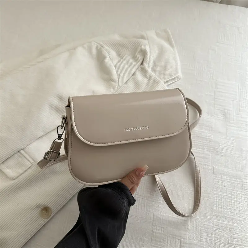 Korean Style Single Shoulder Crossbody Bag Brown Saddle