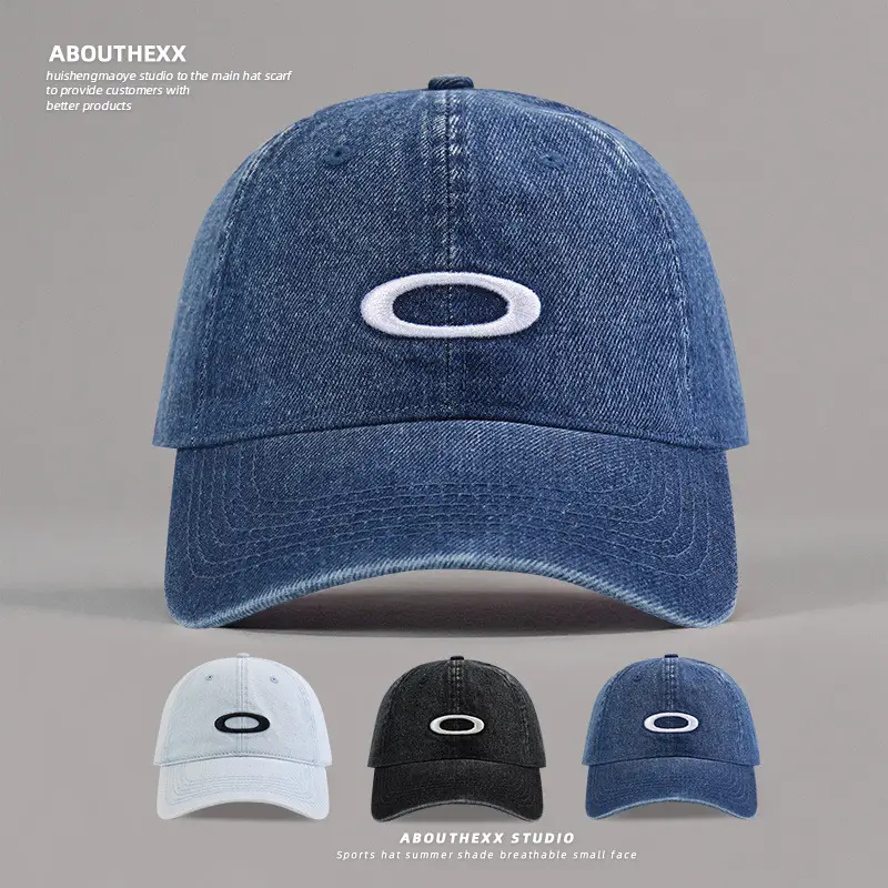 Blue Washed Denim Baseball Cap for Women & Men - Image 4