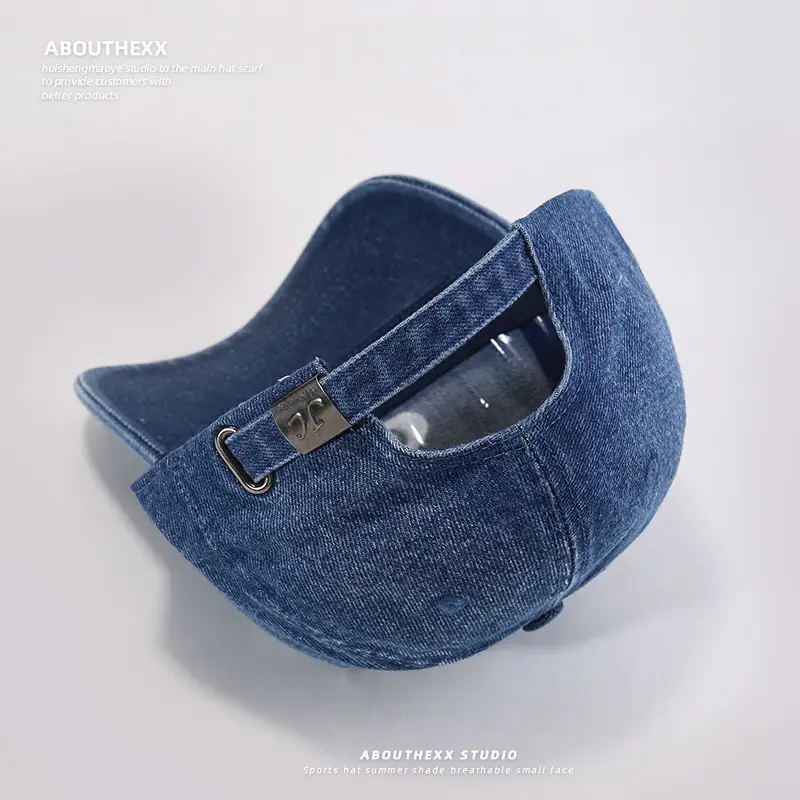 Blue Washed Denim Baseball Cap for Women & Men - Image 7