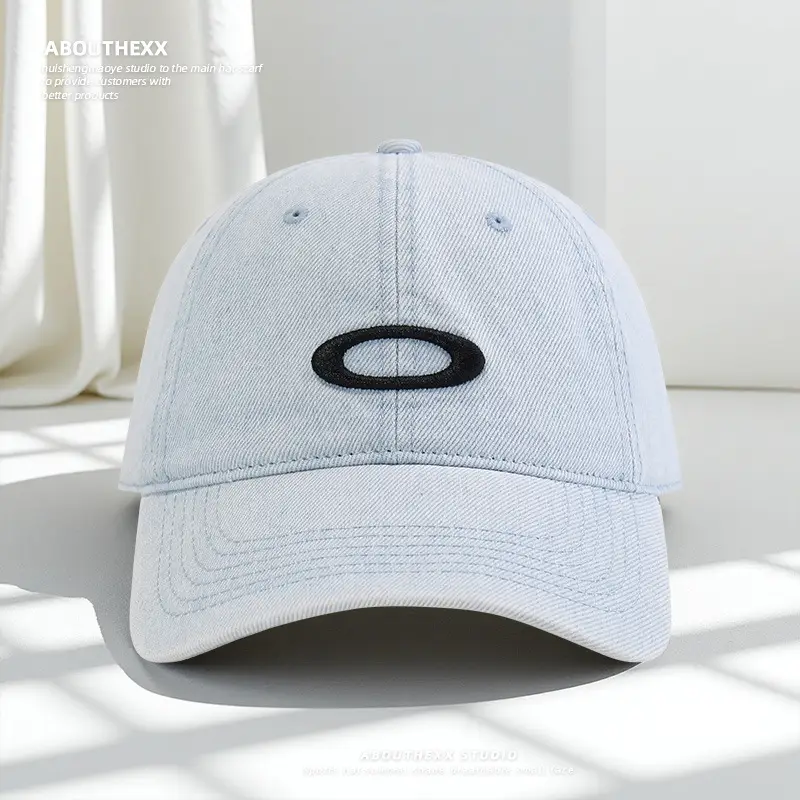 Blue Washed Denim Baseball Cap for Women & Men - Image 2