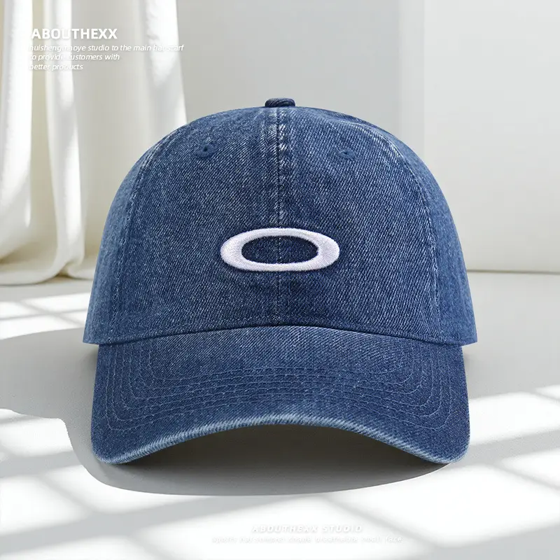 Blue Washed Denim Baseball Cap for Women & Men - Image 3