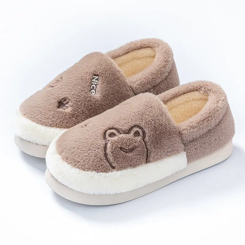 Comfortable Home Cotton Slippers for Women, Autumn and Winter Warm Thick-Soled Plush Slippers for Couples, Dormitory Maternity Slippers for Men - Image 4