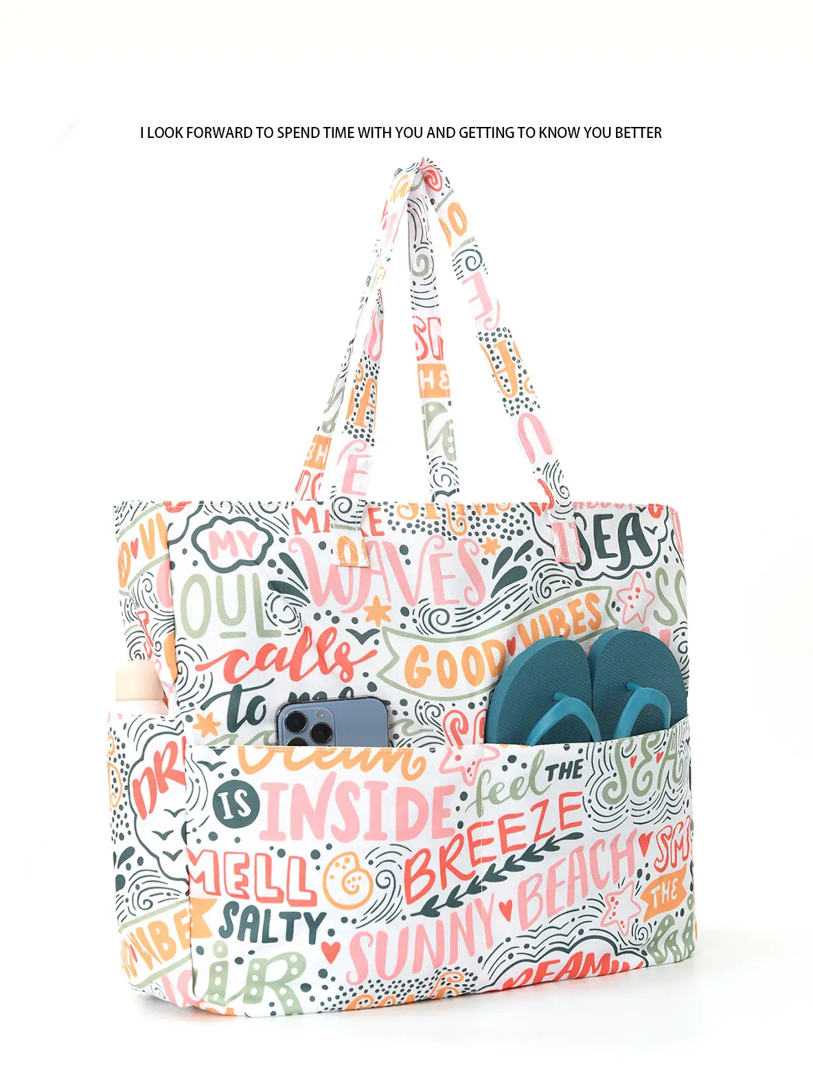 Printed Beach Bag Large Capacity Travel Storage Bag — feature 3