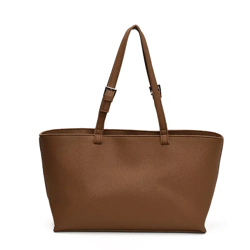 Women's Large Capacity Cream Leather Tote Bag - Image 4