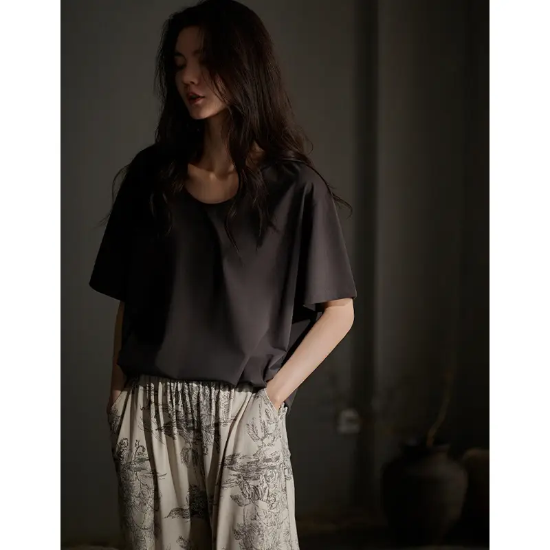 Pajamas for Women, Summer Modal Loose-Fitting Korean Style Solid Color High-End Wearable Summer Home Wear Set Casual Style