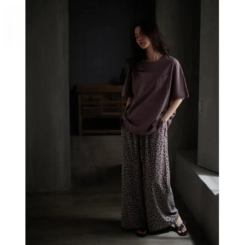 Pajamas for Women, Summer Modal Loose-Fitting Korean Style Solid Color High-End Wearable Summer Home Wear Set Casual Style — feature 1