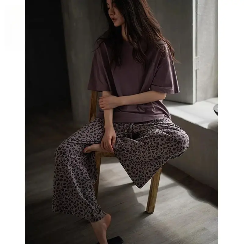 Pajamas for Women, Summer Modal Loose-Fitting Korean Style Solid Color High-End Wearable Summer Home Wear Set Casual Style — feature 5