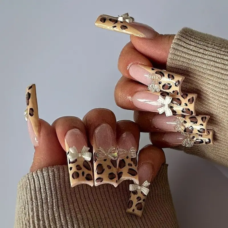 2025 White French Edge Bow Manicure Nails — feature 20