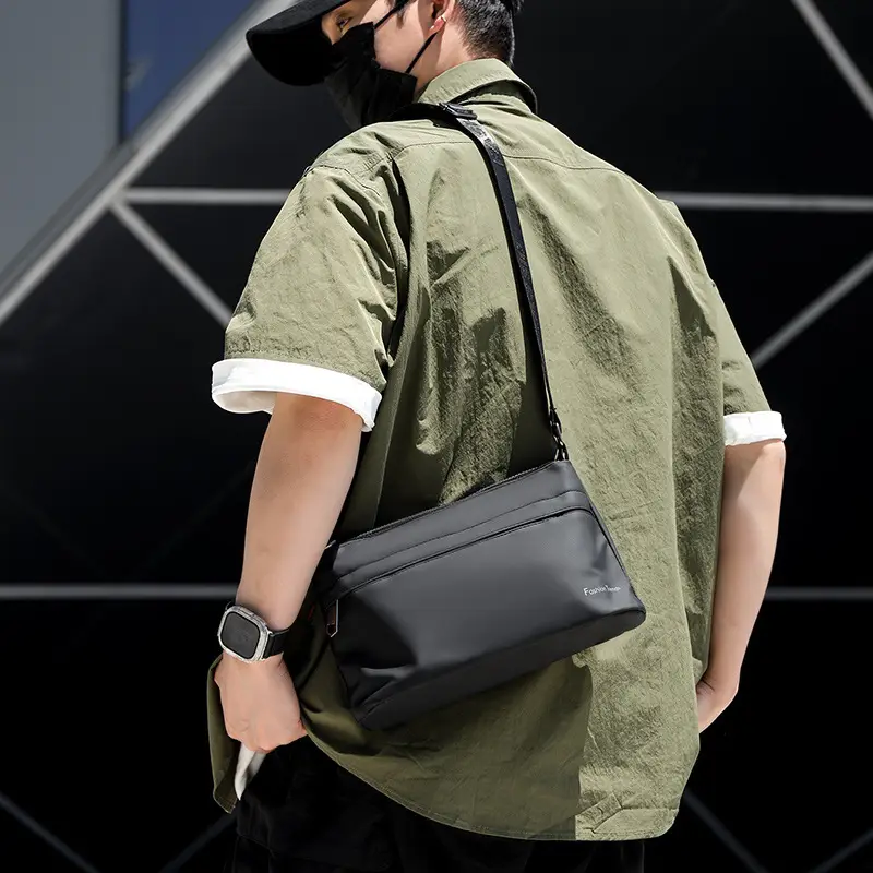 Men's Nylon Crossbody Bag Large Capacity Travel Backpack - Image 5