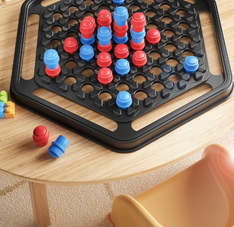 Three-Dimensional Four-Piece Chess Parent-Child Interactive Tabletop Game Black and White Chess Cross-Border 3D Five-Piece Chess Logic Board Game — feature 10