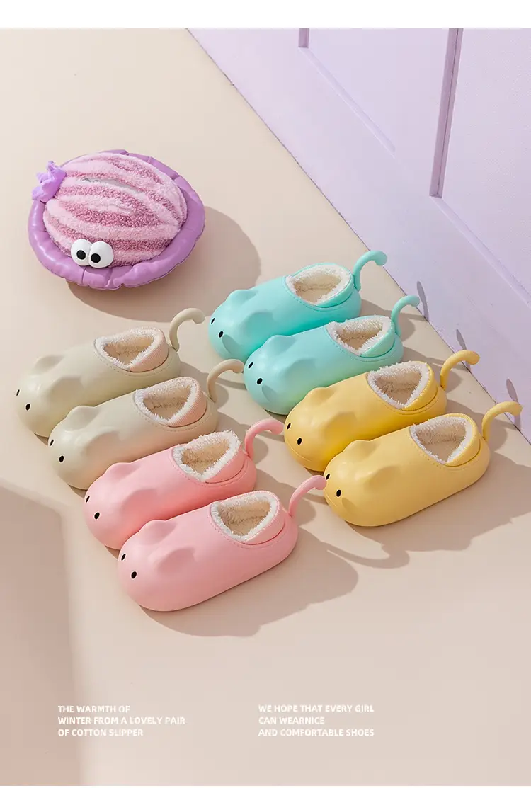 Cute Cat Slippers Women Winter Fleece Lined Warm Bag Heel — feature 23