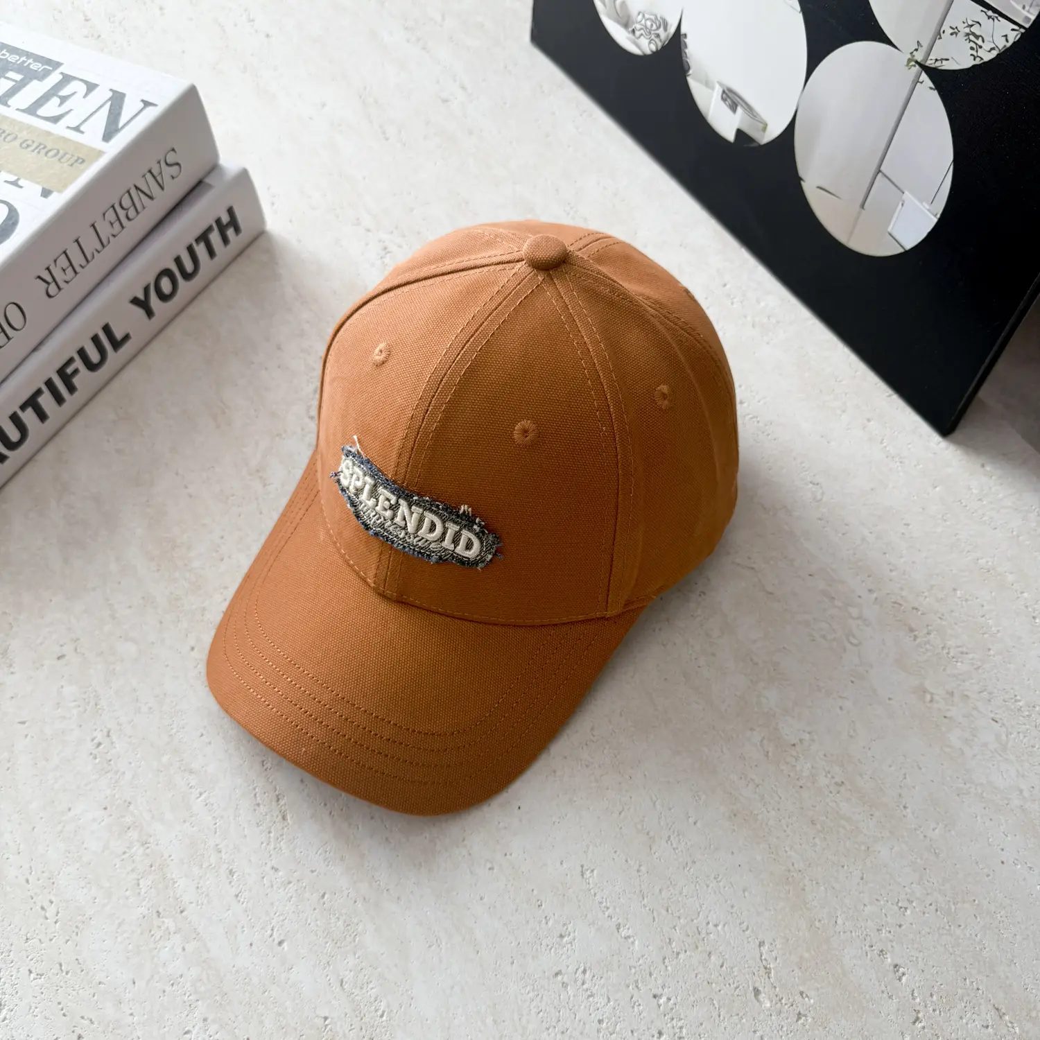 Men's Black Embroidered Flyback Cap - Image 3
