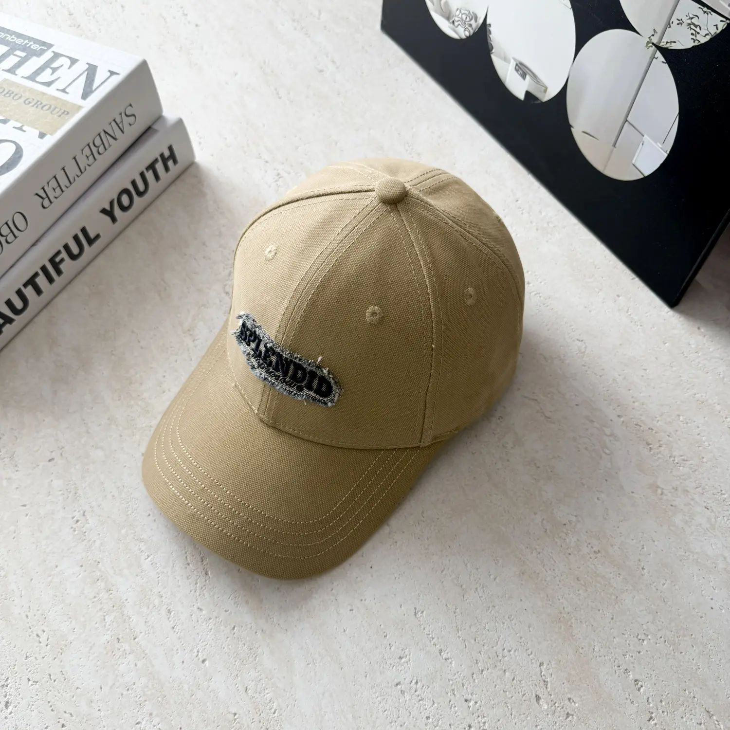 Men's Black Embroidered Flyback Cap - Image 2