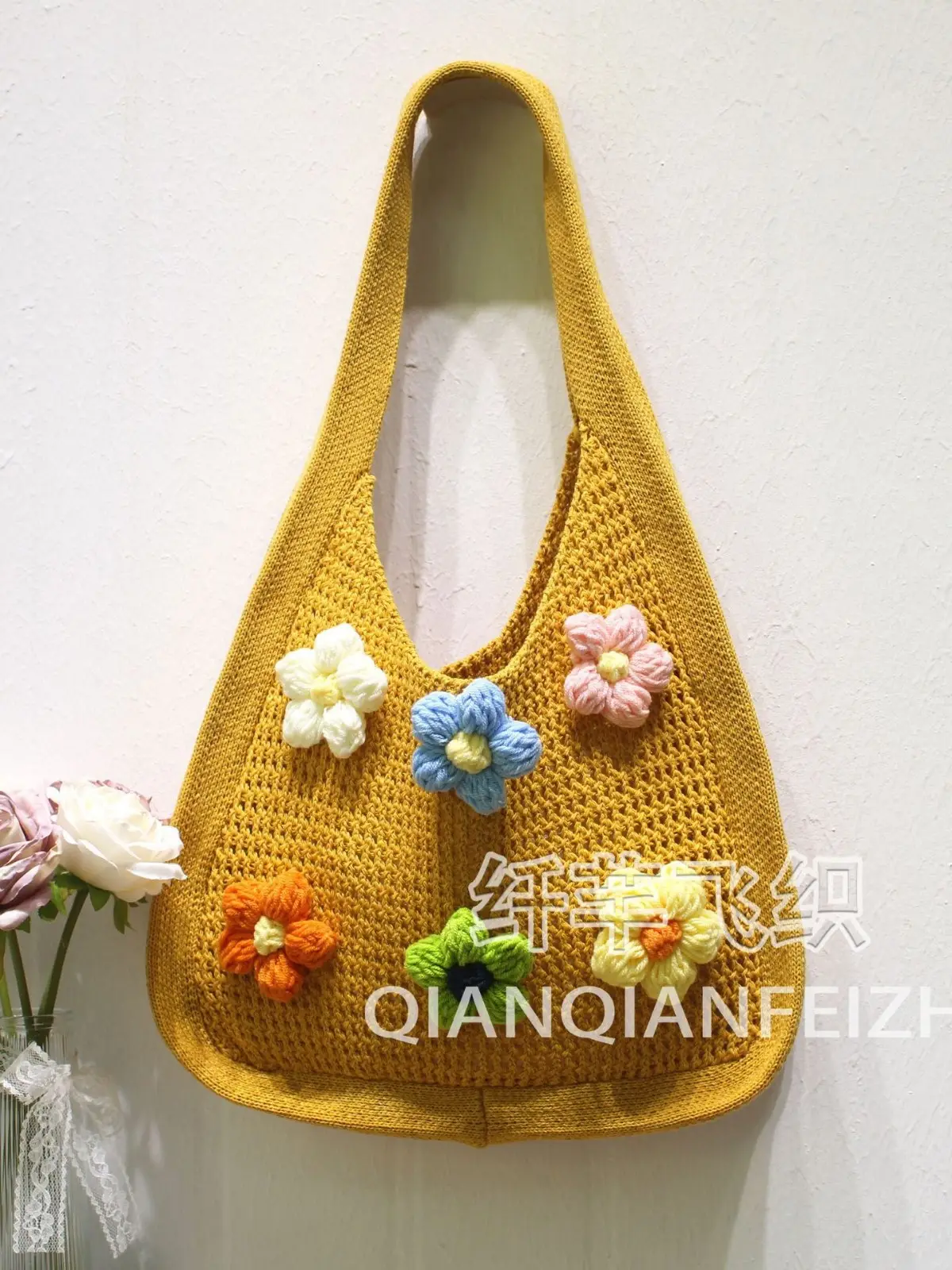 Floral Knitted Shoulder Bag for Women 2025 - Image 10