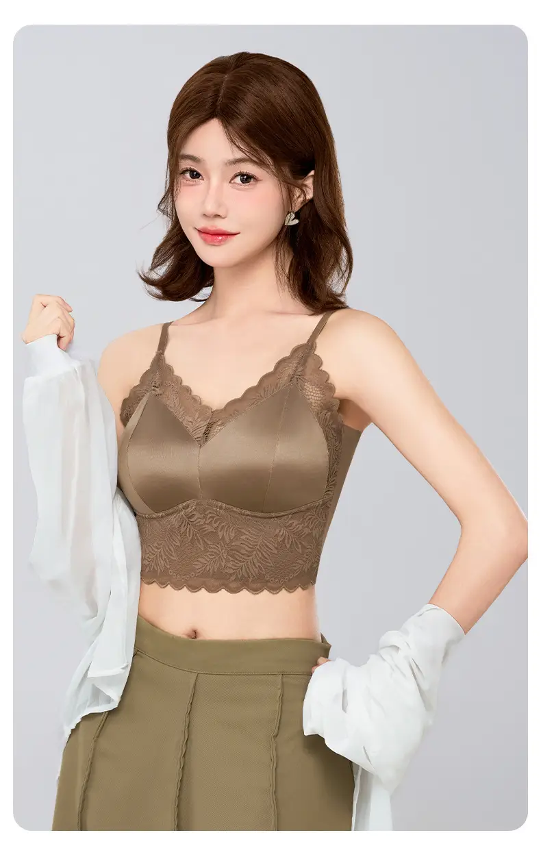 Beautiful Back Bra with Integrated Straps, Breathable, Wireless, Fixed Cup, Anti-Sagging, Anti-Spreading, Thin Style for Women — feature 21