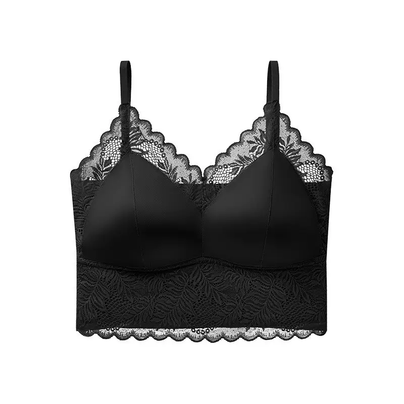 Beautiful Back Bra with Integrated Straps, Breathable, Wireless, Fixed Cup, Anti-Sagging, Anti-Spreading, Thin Style for Women