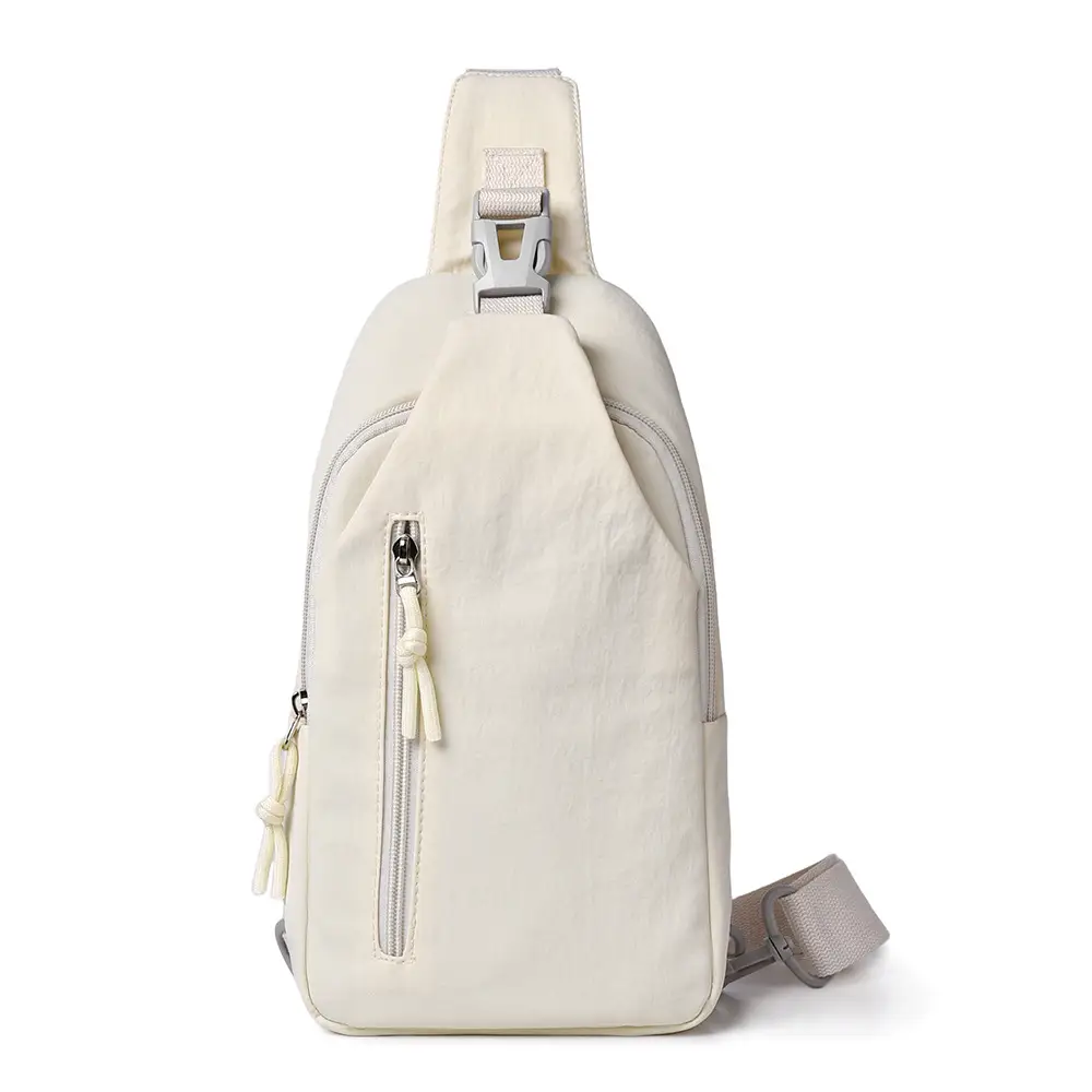 Women's Korean Style Crossbody Chest Bag Beige Oxford Cloth - Image 2
