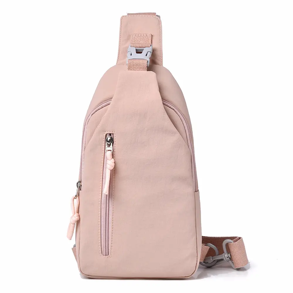 Women's Korean Style Crossbody Chest Bag Beige Oxford Cloth - Image 5