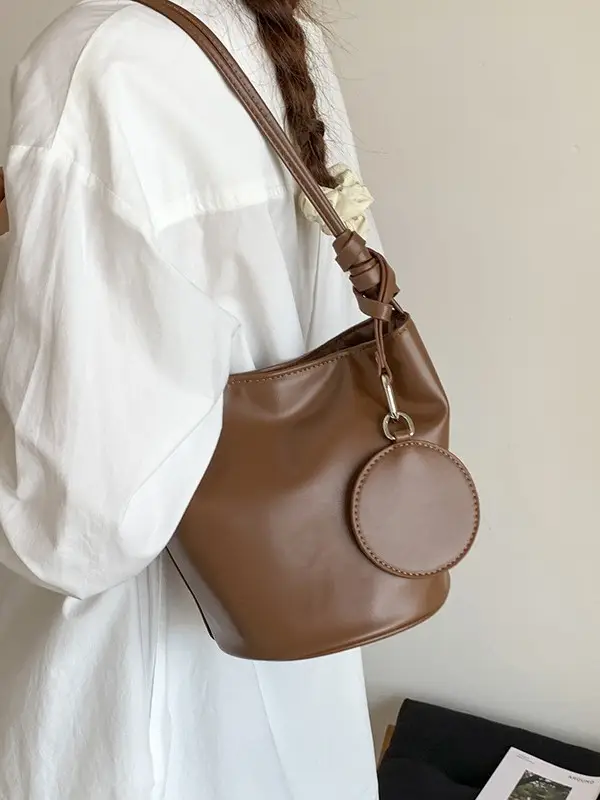 Women's Large Capacity Cross-Border Bag Cream Leather - Image 7