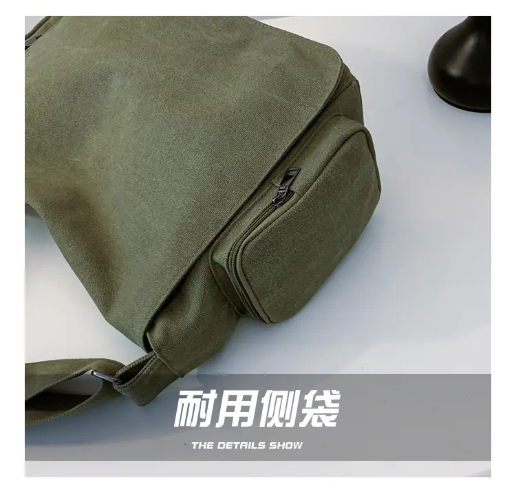 Canvas Crossbody Bag Large Capacity Women Tan — feature 4