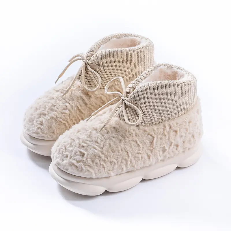Women Winter Cotton Slippers Thick Warm High Heel - Image 8