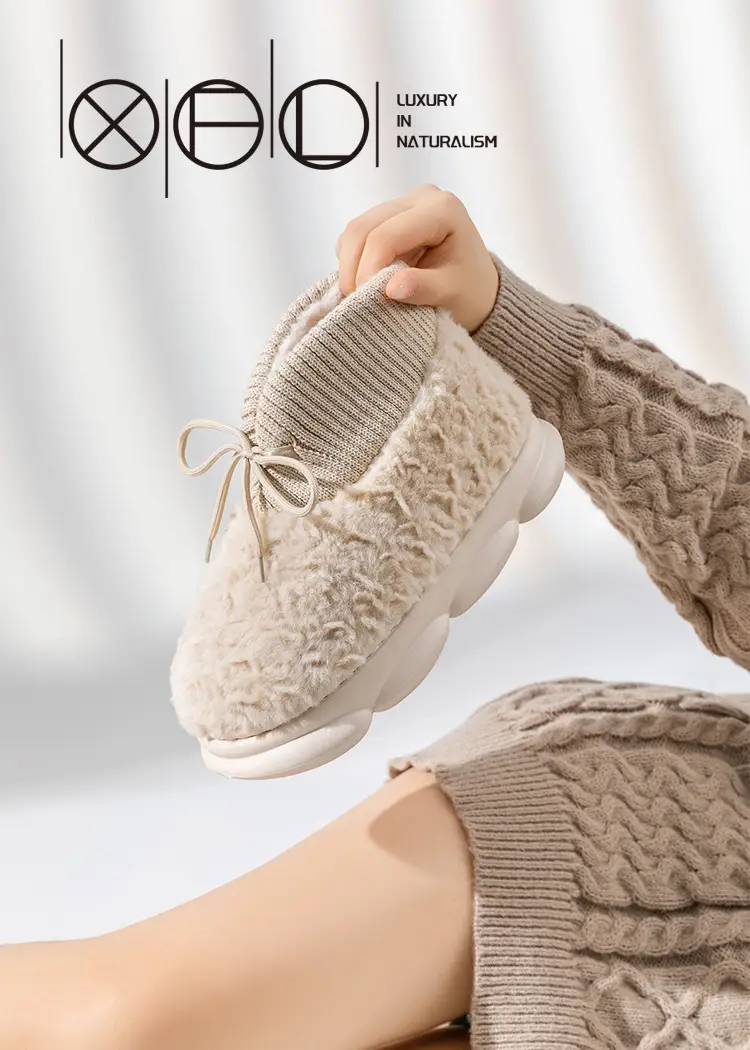 Women Winter Cotton Slippers Thick Warm High Heel — feature 1